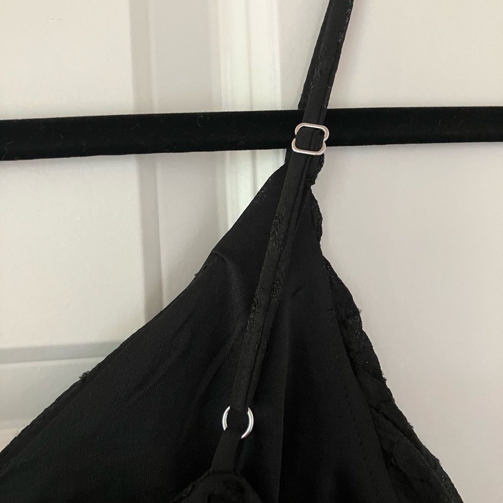 NWT Target Wild Fable Black Ruffle Lined Dress Adjustable Spaghetti Straps (XXS) - Picture 6 of 8